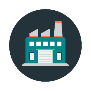 Eine Grafik mit einer Industrieproduktionsstätte